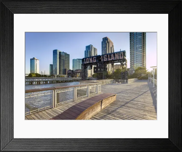 Framed Print : East River waterfront, Queens, Long Island, New York City, ISA