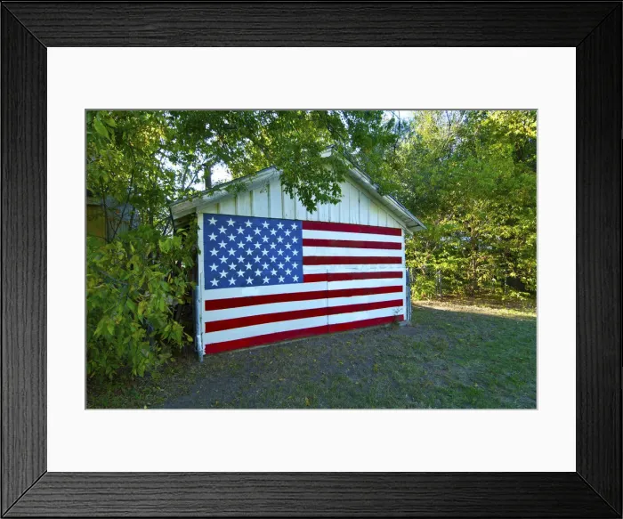 Framed Print : USA, Kansas, Wichita, American Flag Painted On The Back Of A Garage Framed Print : USA, Kansas, Wichita, American Flag Painted On The Back Of A Garage