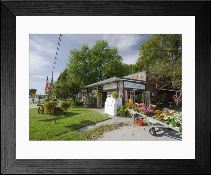 Framed Print : USA, Oklahoma, Route 66 Riverton, Eisler Brothers food store Framed Print : USA, Oklahoma, Route 66 Riverton, Eisler Brothers food store