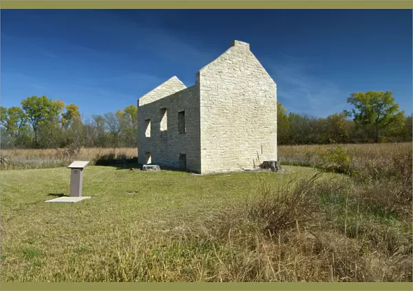 USA, Kansas, Morris County, Council Grove, Flint Hills, US Government Built Huts For