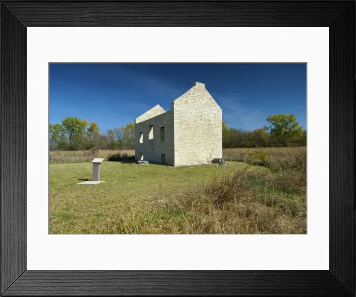Framed Print : USA, Kansas, Morris County, Council Grove, Flint Hills, US Government Built Huts For Framed Print : USA, Kansas, Morris County, Council Grove, Flint Hills, US Government Built Huts For