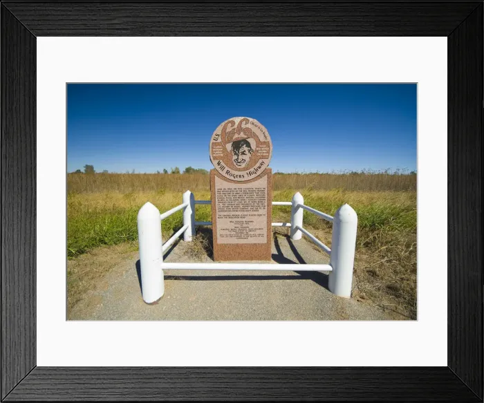 Framed Print : USA, Oklahoma, Route 66, Texola, Will Rogers Highway Marker Framed Print : USA, Oklahoma, Route 66, Texola, Will Rogers Highway Marker
