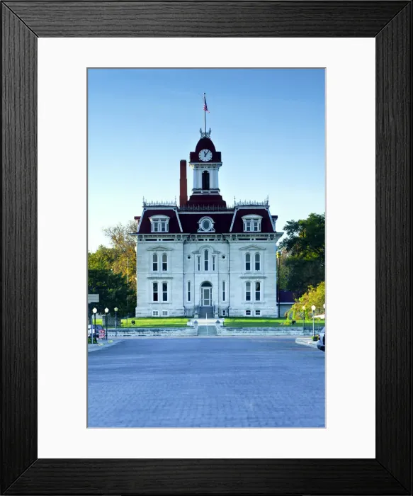 Framed Print : USA, Kansas, Chase County, Cottonwood Falls, Chase County Courthouse