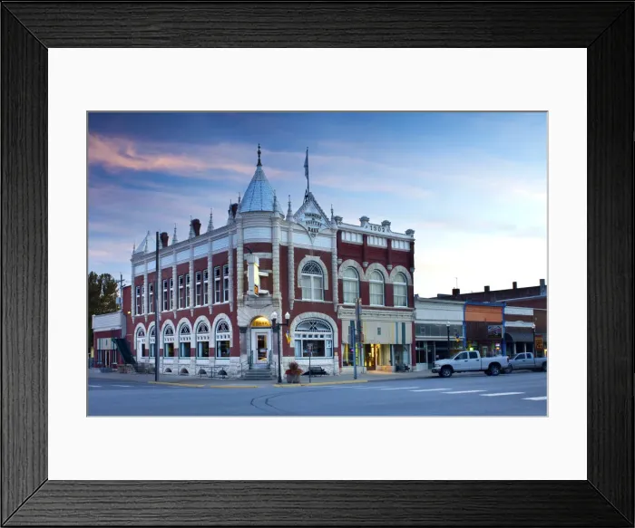 Framed Print : USA, Kansas, Morris County, Council Grove, Flint Hills, Farmers And Drovers Bank Framed Print : USA, Kansas, Morris County, Council Grove, Flint Hills, Farmers And Drovers Bank