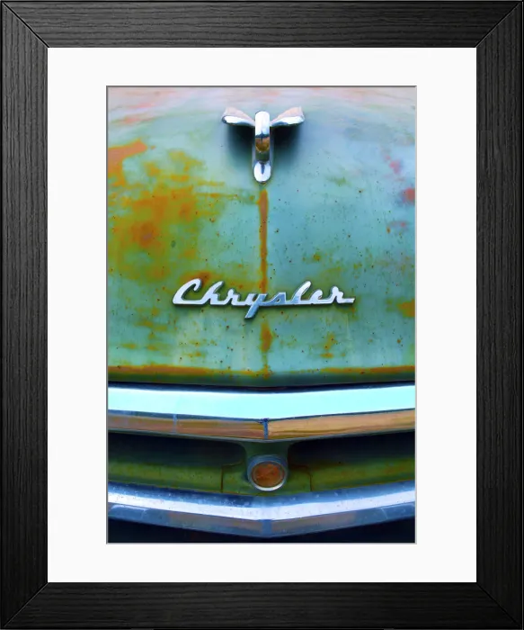 Framed Print : USA, Kansas, Classic Early 1950s Chrysler, House, Drive Way