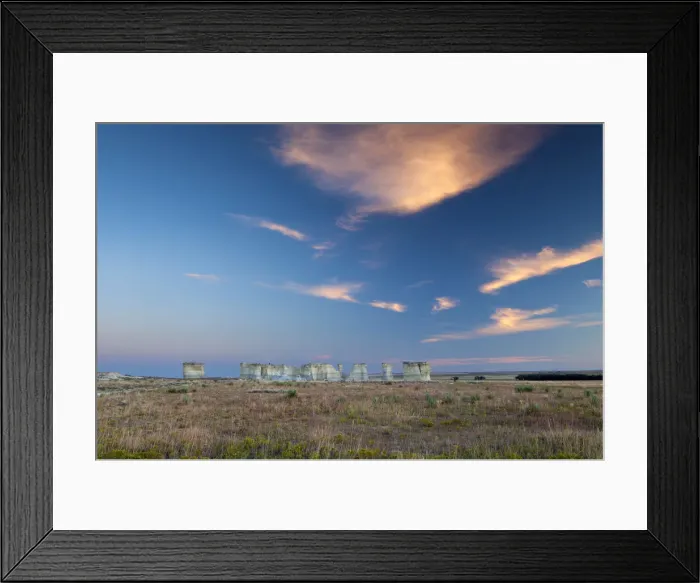 Framed Print : USA, Kansas, Gove County, Monument Rocks, Chalk Pyramids, Sedimentary Formations