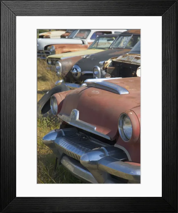 Framed Print : USA, Oklahoma, Route 66, White Oak, Old cars in wreckers yard beside Route 66 Framed Print : USA, Oklahoma, Route 66, White Oak, Old cars in wreckers yard beside Route 66