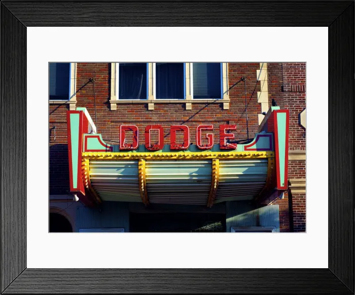 Framed Print : USA, Kansas, Dodge City, Dodge Theater Marquee, Historic District Framed Print : USA, Kansas, Dodge City, Dodge Theater Marquee, Historic District