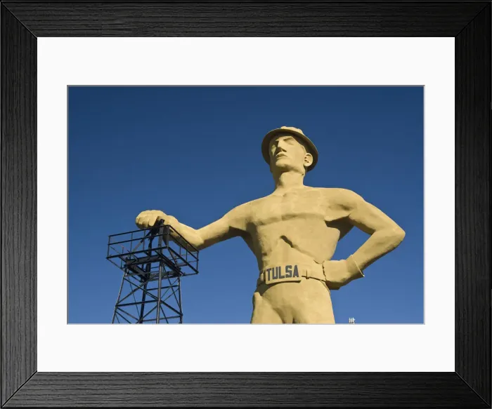 Framed Print : USA, Oklahoma, Tulsa, County Fairgrounds Golden Driller