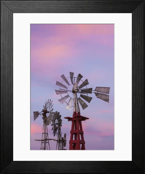 Framed Print : USA, Oklahoma, Elk City, vintage farm windmills Framed Print : USA, Oklahoma, Elk City, vintage farm windmills