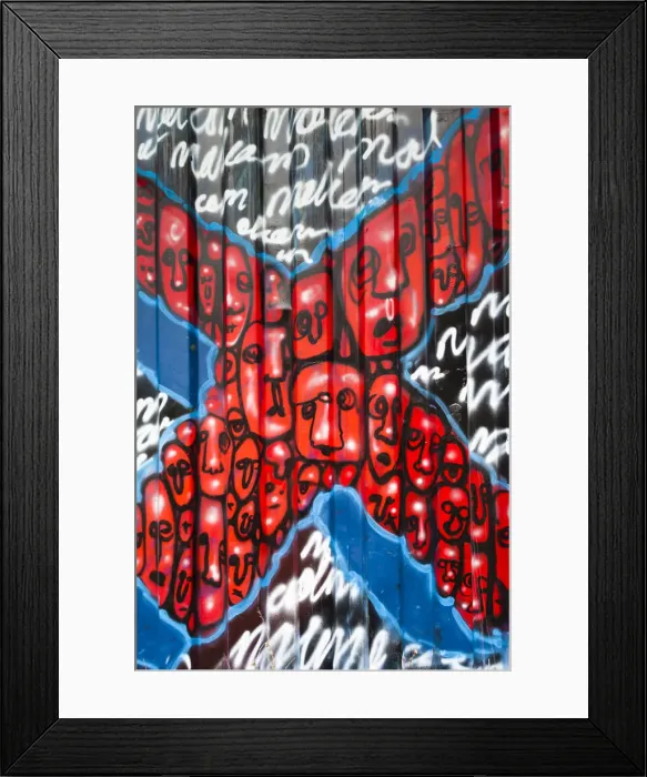 Framed Print : USA, Nebraska, Omaha, birthplace of black American leader Malcom X, painted cargo Framed Print : USA, Nebraska, Omaha, birthplace of black American leader Malcom X, painted cargo