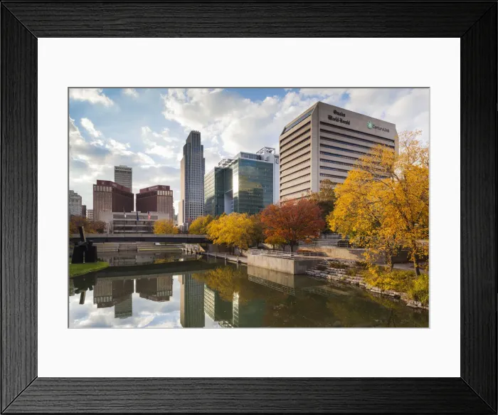 Framed Print : USA, Nebraska, Omaha, Gene Leahy Mall, skyine Framed Print : USA, Nebraska, Omaha, Gene Leahy Mall, skyine
