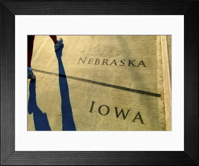 Framed Print : USA, Nebraska, Omaha, Bob Kerry Pedestrian Bridge (Over The Missouri River), Boundry Framed Print : USA, Nebraska, Omaha, Bob Kerry Pedestrian Bridge (Over The Missouri River), Boundry