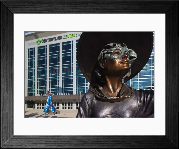 Framed Print : USA, Nebraska, Omaha, statues by the Century Link Center