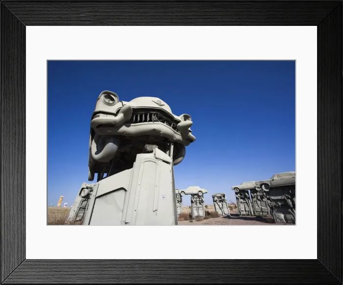 Framed Print : USA, Nebraska, Alliance, Carhenge, outdoor sculpture modelled on Stonehenge in England Framed Print : USA, Nebraska, Alliance, Carhenge, outdoor sculpture modelled on Stonehenge in England