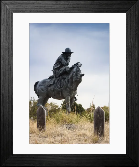 Framed Print : USA, Nebraska, Ogallala, Boot Hill cemetery and Trail Boss statue Framed Print : USA, Nebraska, Ogallala, Boot Hill cemetery and Trail Boss statue