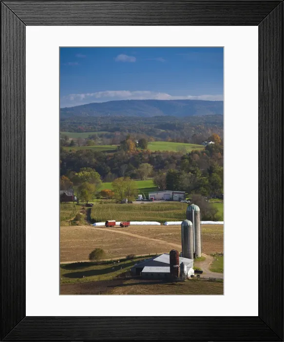 Framed Print : USA, West Virginia, Rennick, high angle view of farm Framed Print : USA, West Virginia, Rennick, high angle view of farm