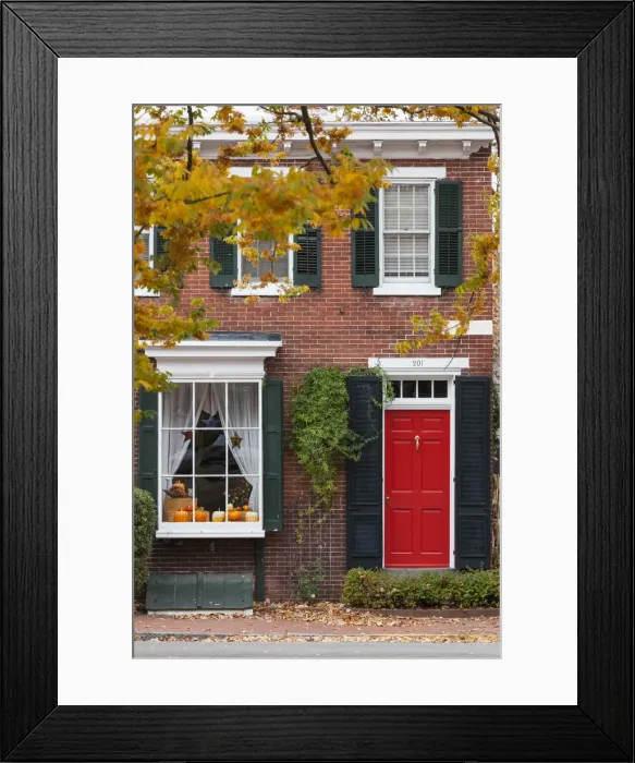 Framed Print : USA, Delaware, New Castle, historic district house detail Framed Print : USA, Delaware, New Castle, historic district house detail