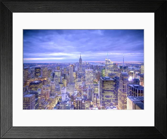 Framed Print : Midtown skyline with Empire State Building from the Rockefeller Center, Manhattan Framed Print : Midtown skyline with Empire State Building from the Rockefeller Center, Manhattan