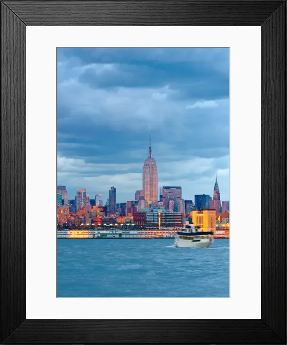 Framed Print : USA, New York, Manhattan, Midtown across the Hudson River