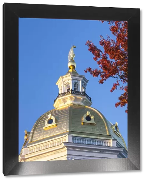 USA, New England, New Hampshire, Concord, New Hampshire State House, sunset