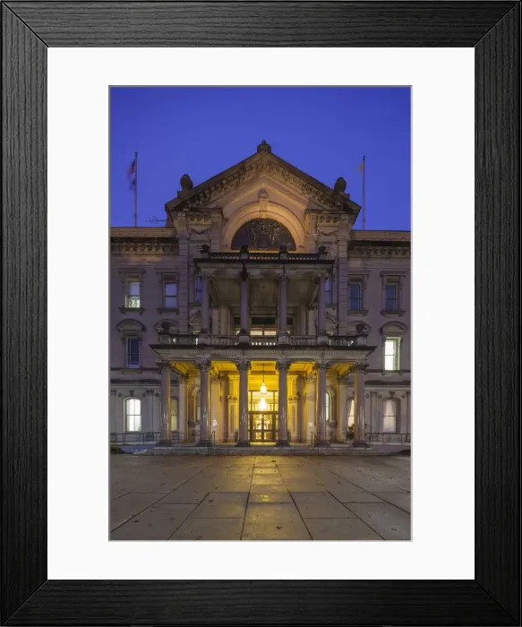 Framed Print : USA, New Jersey, Trenton, New Jersey State Capitol, dusk Framed Print : USA, New Jersey, Trenton, New Jersey State Capitol, dusk