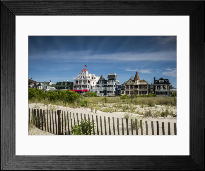 Framed Print : USA, New Jersey, Cape May, Victorian houses along Beach Avenue