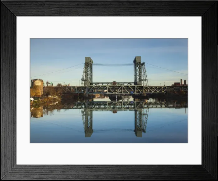 Framed Print : USA, New Jersey, Newark, railroad bridge, Passaic River Framed Print : USA, New Jersey, Newark, railroad bridge, Passaic River