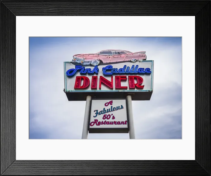 Framed Print : USA, New Jersey, The Jersey Shore, Wildwoods, 1950s-era Doo-Wop architecture, Pink Framed Print : USA, New Jersey, The Jersey Shore, Wildwoods, 1950s-era Doo-Wop architecture, Pink