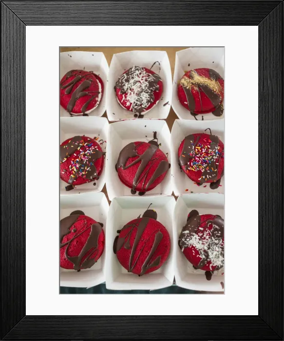 Framed Print : USA, New Hampshire, Hampton Beach, Hampton Beach Seafood Festival, red velvet whoopie Framed Print : USA, New Hampshire, Hampton Beach, Hampton Beach Seafood Festival, red velvet whoopie