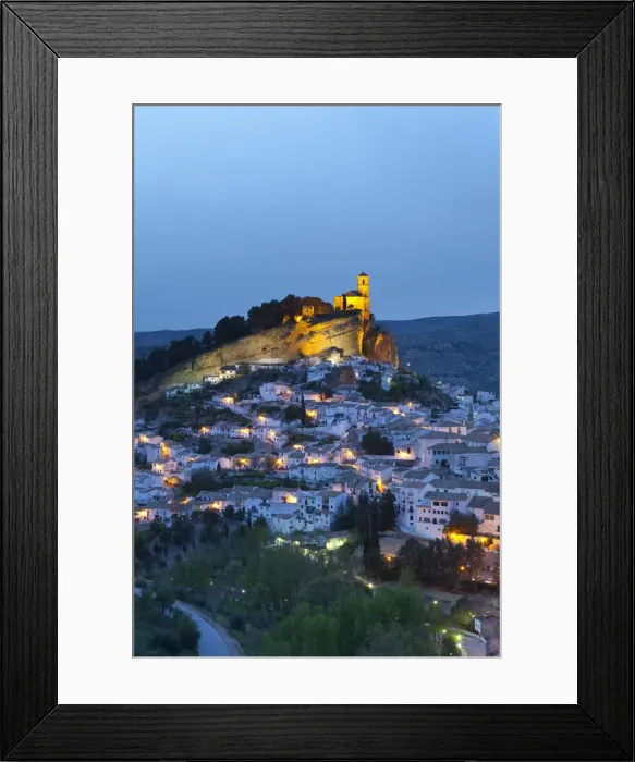 Framed Print : Montefrio illuminated at dusk, Granada Province, Andalusia, Spain Framed Print : Montefrio illuminated at dusk, Granada Province, Andalusia, Spain