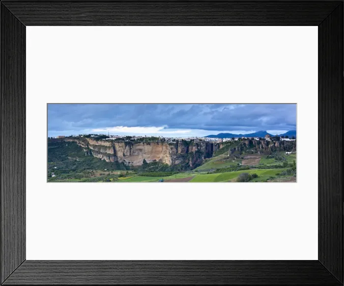 Framed Print : Elevated view over Puento Nuevo & the White Village, Ronda, Malaga Province, Andalusia Framed Print : Elevated view over Puento Nuevo & the White Village, Ronda, Malaga Province, Andalusia