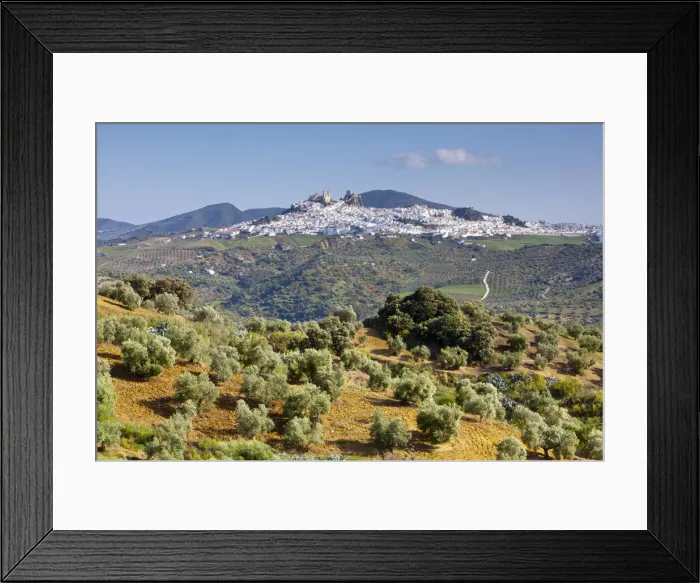 Framed Print : Elevated view towards the hilltop town of Olvera, Olvera, Cadiz Province, Andalusia Framed Print : Elevated view towards the hilltop town of Olvera, Olvera, Cadiz Province, Andalusia