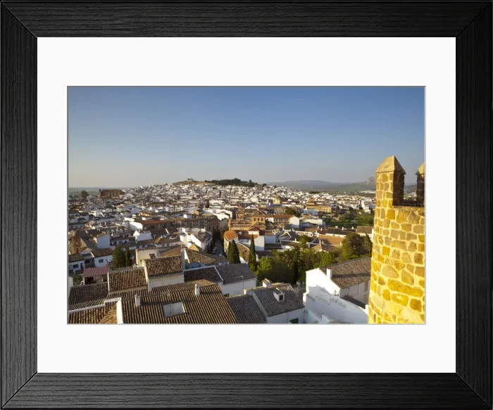 Framed Print : City overview from the defensive walls of the Alcazaba (castle), Antequera, Malaga Framed Print : City overview from the defensive walls of the Alcazaba (castle), Antequera, Malaga