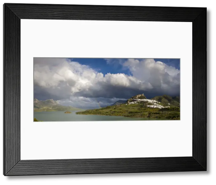 Framed Print : Zahara de la Sierra illuminated by late afternoon light, Zahara de la Sierra, Cadiz Framed Print : Zahara de la Sierra illuminated by late afternoon light, Zahara de la Sierra, Cadiz