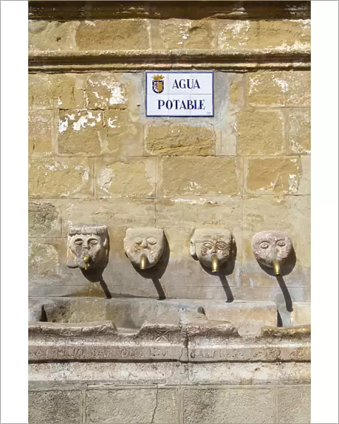 Roman water fountain in central square, Grazalema, Cadiz Province, Andalusia, Spain