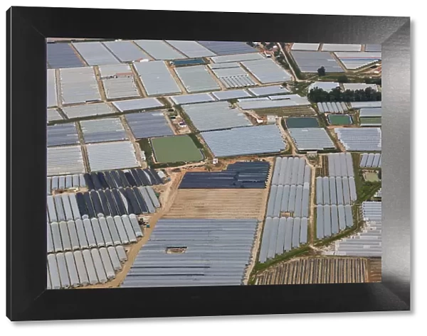 Aerial view of polytunnels Huelva Province, Spain