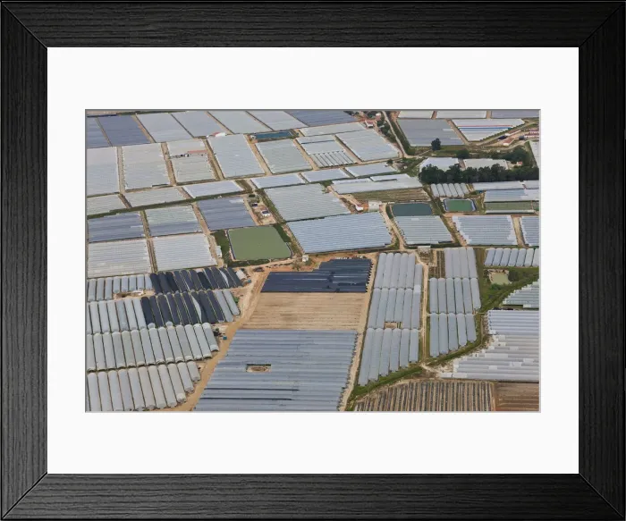 Framed Print : Aerial view of polytunnels Huelva Province, Spain Framed Print : Aerial view of polytunnels Huelva Province, Spain