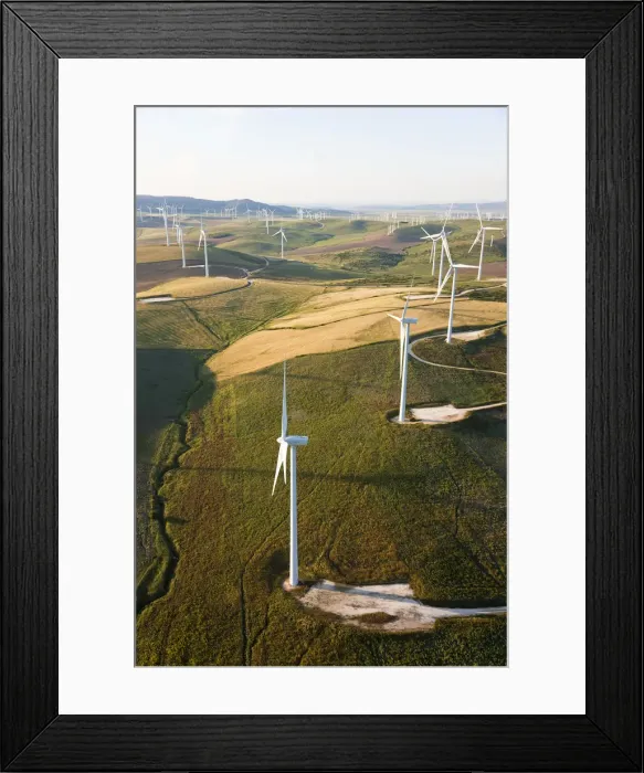 Framed Print : Aerial view of wind turbines, Huelva Province, Spain Framed Print : Aerial view of wind turbines, Huelva Province, Spain