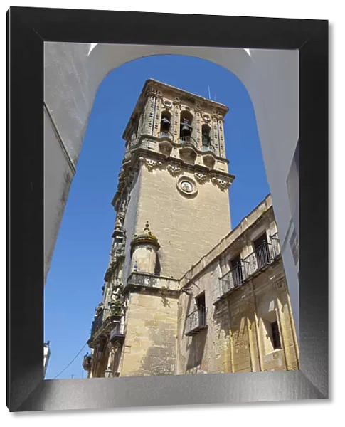 bell tower of the Gothic church Basilica de Santa Maria, Arcos De la Fontera, Cadiz