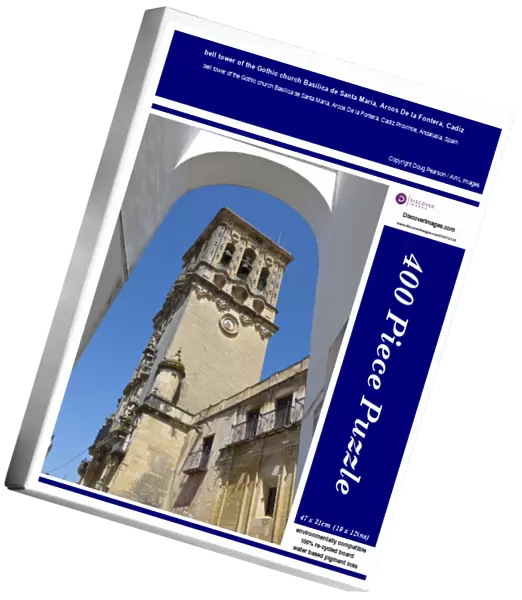 bell tower of the Gothic church Basilica de Santa Maria, Arcos De la Fontera, Cadiz