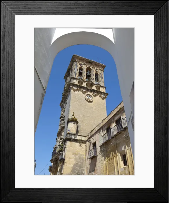 Framed Print : bell tower of the Gothic church Basilica de Santa Maria, Arcos De la Fontera, Cadiz Framed Print : bell tower of the Gothic church Basilica de Santa Maria, Arcos De la Fontera, Cadiz