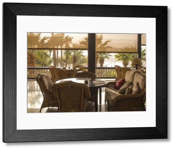 Framed Print : Egypt, Upper Egypt, Aswan, Terrace at the Sofitel Legend Old Cataract hotel situated Framed Print : Egypt, Upper Egypt, Aswan, Terrace at the Sofitel Legend Old Cataract hotel situated