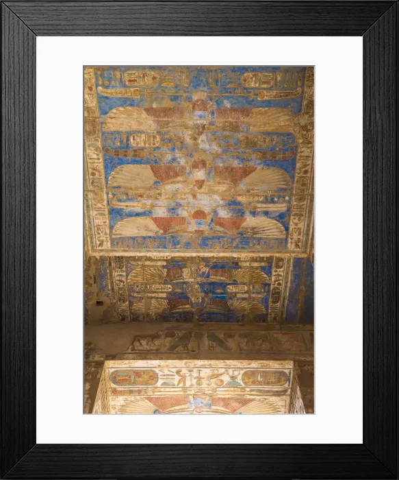 Framed Print : Egypt, Luxor, West Bank, The temple of Ramesses 111 at Medinet Habu, Ceiling of Framed Print : Egypt, Luxor, West Bank, The temple of Ramesses 111 at Medinet Habu, Ceiling of