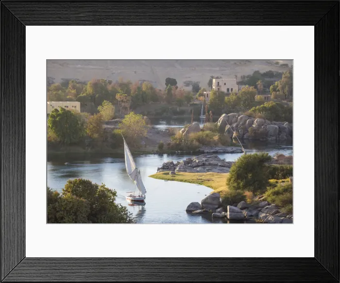 Framed Print : Egypt, Upper Egypt, Aswan, View of The River Nile Framed Print : Egypt, Upper Egypt, Aswan, View of The River Nile