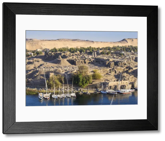 Framed Print : Egypt, Upper Egypt, Aswan, View towards Khnum ruins on Elephantine Island Framed Print : Egypt, Upper Egypt, Aswan, View towards Khnum ruins on Elephantine Island