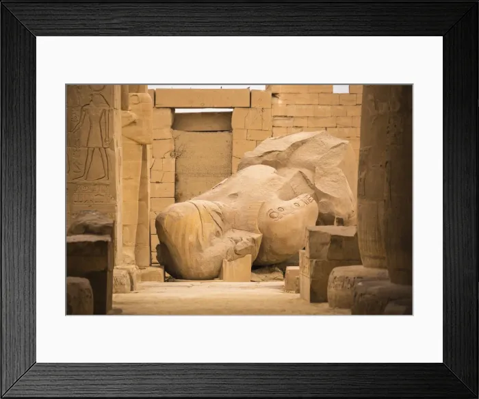 Framed Print : Egypt, Luxor, West Bank, the Temple of Ramessess 11 known as The Ramesseum, Fallen