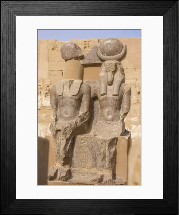 Framed Print : Egypt, Luxor, West Bank, The temple of Ramesses 111 at Medinet Habu, Two statues in Framed Print : Egypt, Luxor, West Bank, The temple of Ramesses 111 at Medinet Habu, Two statues in