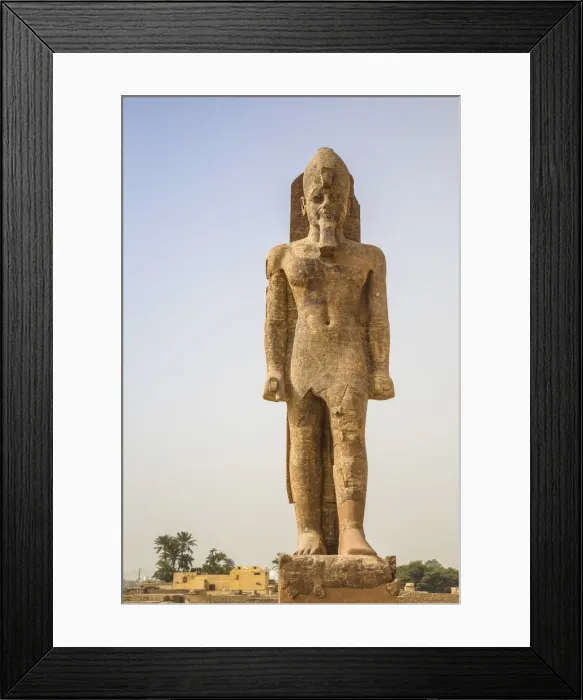 Framed Print : Egypt, Luxor, West Bank, The Colossi of Amenhotep 111 at the Northern Gate of