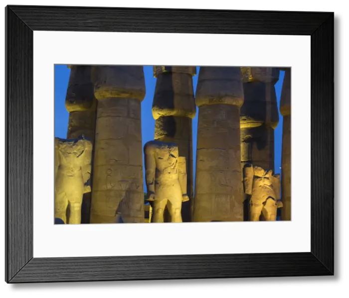Framed Print : Egypt, Luxor, Luxor Temple, The First Court, Statues of Ramesses II